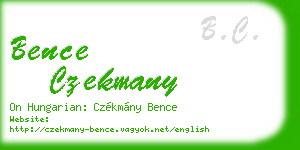 bence czekmany business card
